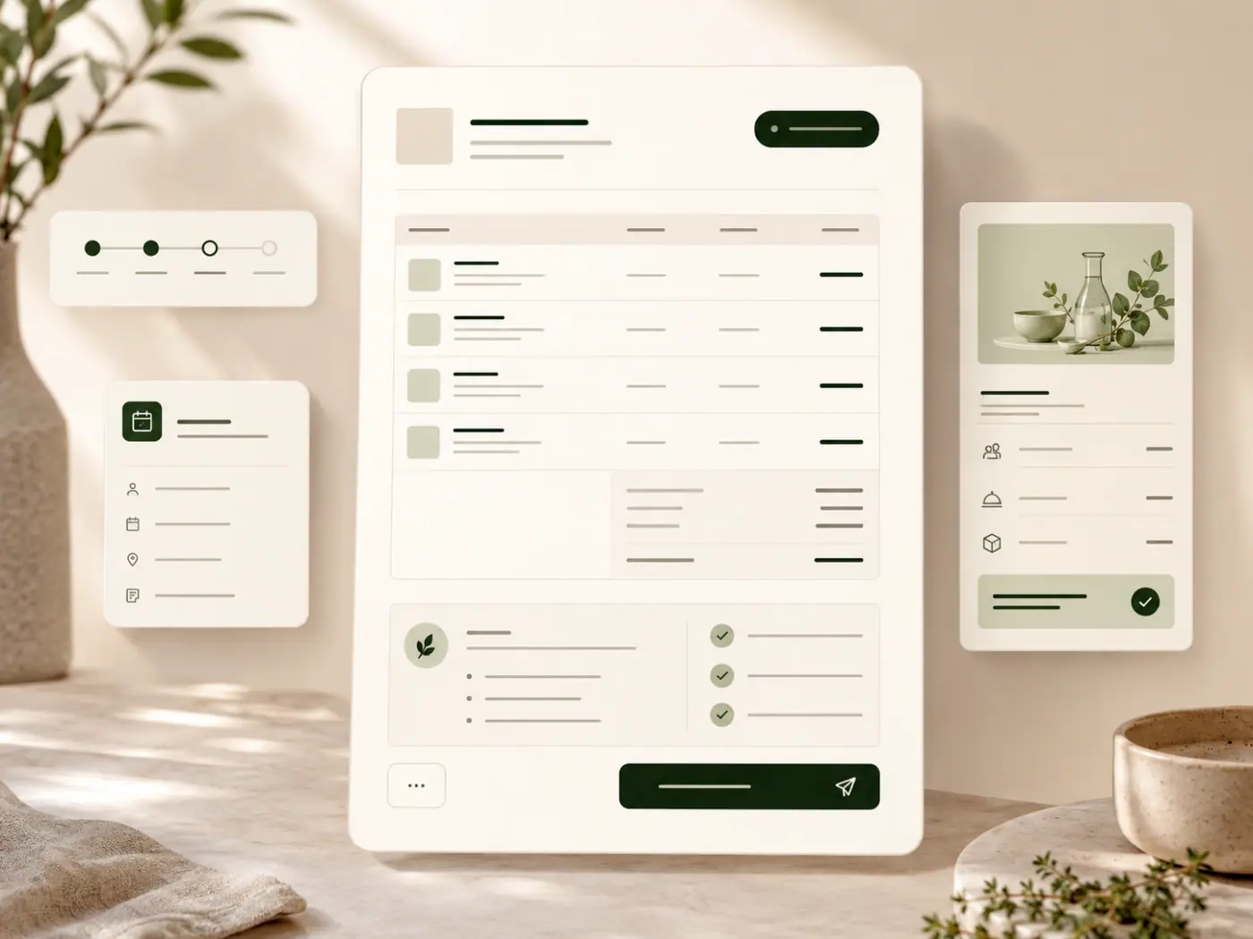 Digital cateringoffert som granskas, justeras och kan accepteras av kund